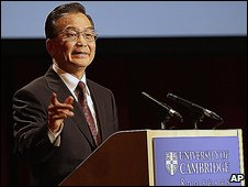 Thủ tướng TQ Ôn Gia Bảo nói chuyện tại đại học Cambridge