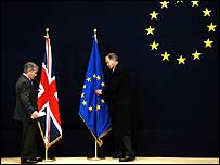 İngiltere ve AB bayrakları