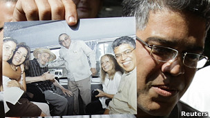 卡斯特罗会见外宾合影