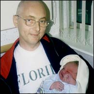 Proud Dad Peter at the birth of his son