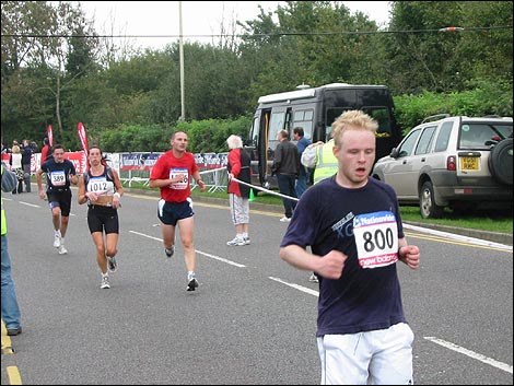 At the finish of the 2006 Swindon Half Marathon