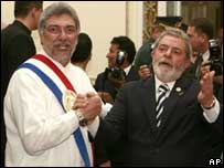 Fernando Lugo, presidente do Paraguai, e o presidente Lula (arquivo)