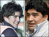Diego Maradona Júnior e seu pai