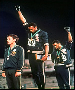 Tommie Smith and John Carlos make their protest