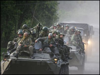Tropas russas na Geórgia. Foto: AP/Vladimir Popov