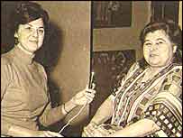 Sybil Leek being interviewed by Annie England