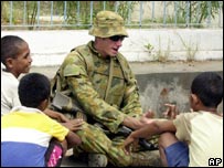 Soldado australiano no Timor Leste