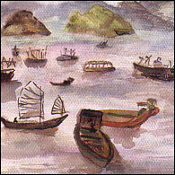 Hong Kong Habour - by Muriel Kilvert