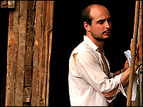 Peter Strickland on set