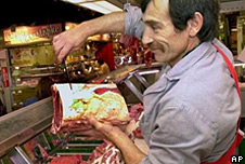 Supermarket beef seller