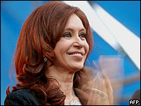 Cristina Kirchner em campanha na Argentina