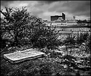 A view of wasteland at Plymouth docks
