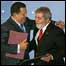 O presidente da Venezuela, Hugo Chávez, e o presidente Luiz Inácio Lula da Silva