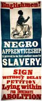 Photograph showing an anti-slavery banner for the promotion of the immediate abolition of slavery