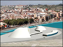 O projeto do Centro Cultural de Avilés (Foto: Fundação Centro Cultural Niemeyer de Avilés)