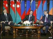 Президенти Азербайджану, Росії і Вірменії