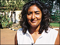 Rupal Rajani beside her house in Kakira, Uganda