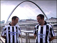 Chris Jackson in Newcastle shirts