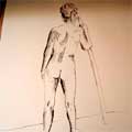 Example of Bobbie's life drawing work: a 1-hour pose