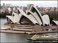 O porto de Sydney e a Opera House