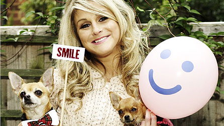 Nikki Grahame with her dogs Baby and Thumbelina