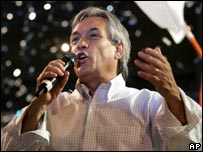 Sebastián Piñera em seu último comício em Valparaíso