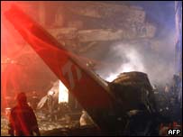 Destroços do avião da TAM