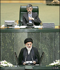 محمود هاشمی (پايين) و غلامعلی حداد عادل - عکس از ايسنا