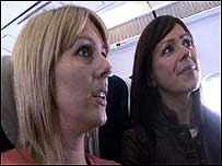 Girls on plane