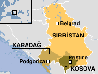 Sırbistan ve Karadağ haritası