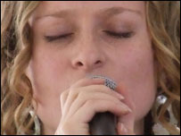 Singer Anna of Jaffa Rose in action