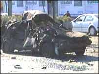 तुर्की में हुए विस्फोट के बाद का दृश्य 