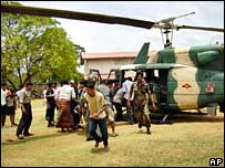 Injured soldiers being brought to hospital