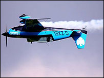 Aerobatic plane upside down