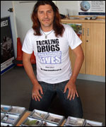 Martin Woodhall with the Drugs Awareness roadshow