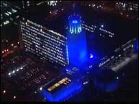 Night sky over Newcastle Civic Centre