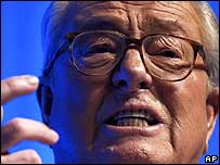 Líder e fundador da Frente Nacional, Jean-Marie Le Pen