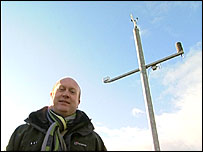 Paul Mooney with a weather sensor 