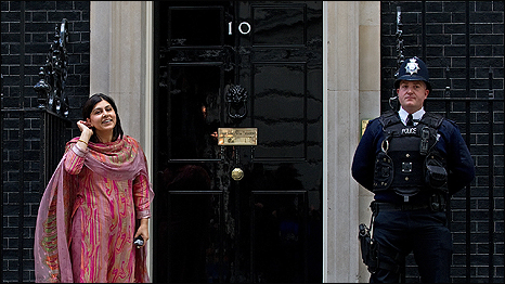 Baroness Warsi at 10 Downing Street
