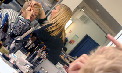 Di has her make-up done