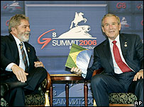 Presidente Luiz Inácio LUla da Silva e persidente americano, George W. Bush