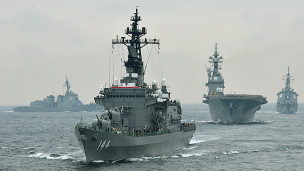 日本海上自卫队阅舰（中新社图片）