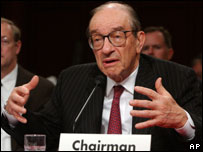 Alan Greenspan depondo nesta quarta-feira no Congresso americano