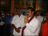 President Mahinda Rajapaksa in Jaffna (file photo)