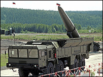 O míssil Iskander têm alcance de 400 km