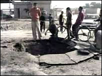 محل انفجار در بصره 