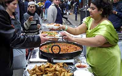Bangladeshi stall-seller