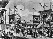 Blessing the Suez Canal at the opening ceremony, 11th December 1869 (Getty Images/Hulton|Archive)