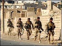 Tropas americanas na região de Najaf