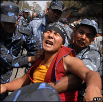 तिब्बती प्रदर्शनकारी